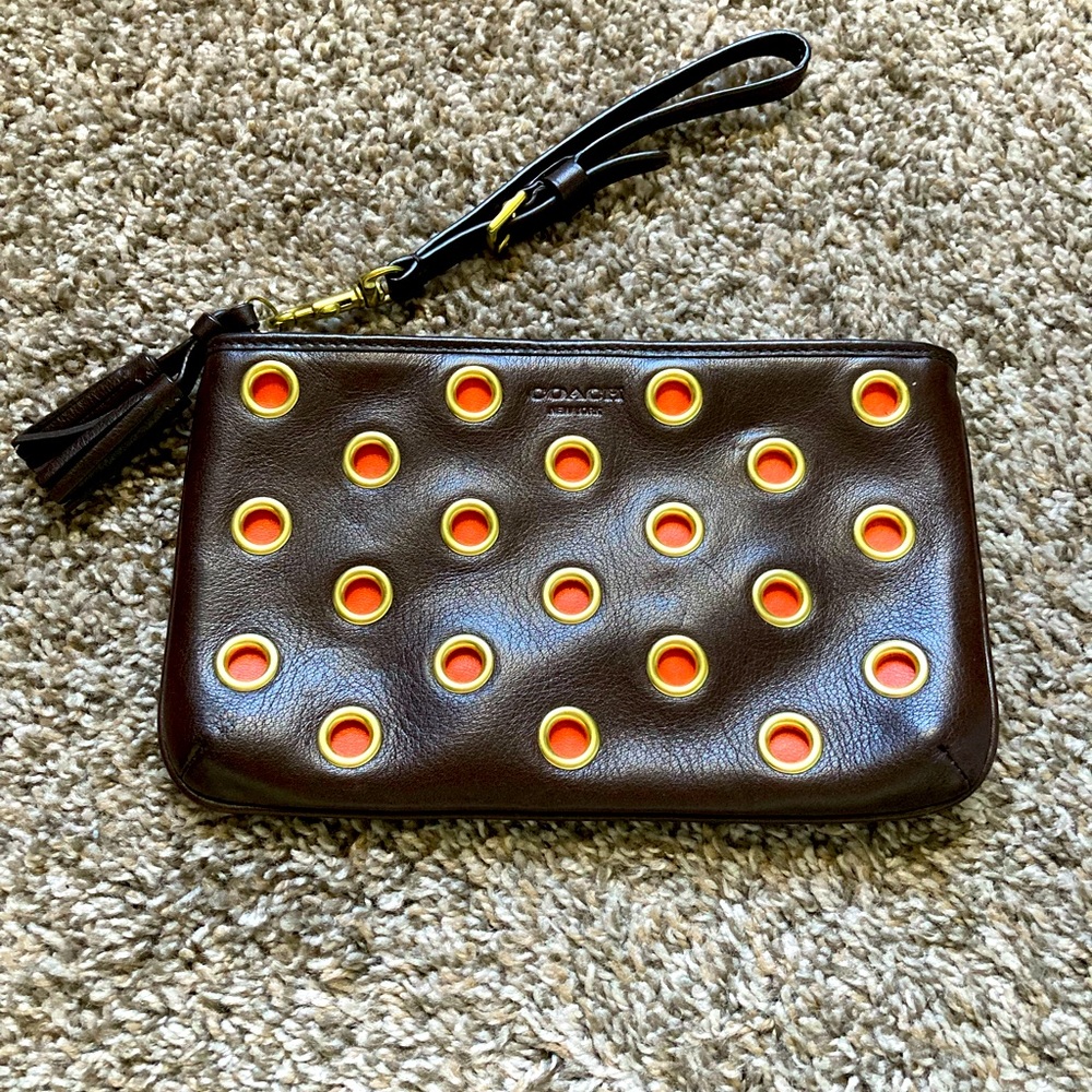 Rare Coach leather wristlet with tassel